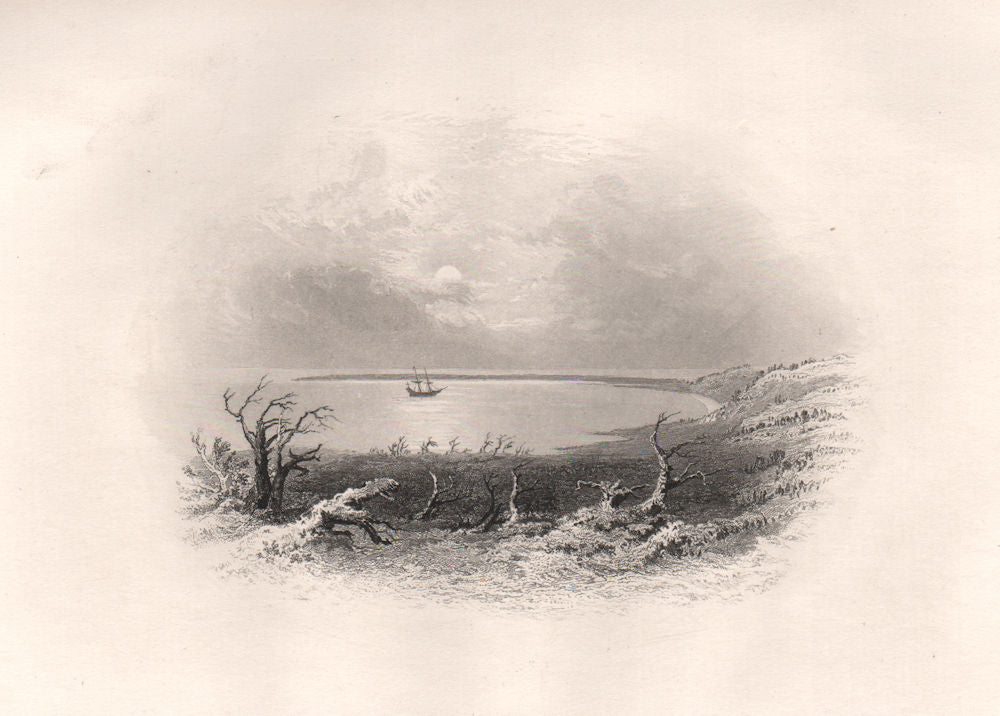 The Mayflower in CAPE COD HARBOUR, Massachusetts. Pilgrim fathers. BARTLETT 1854